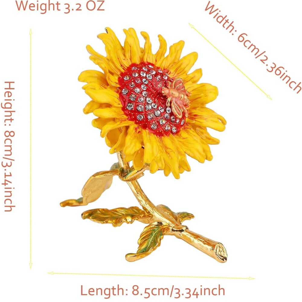 Sunflower Trinket Box Tchotchke NIB - Picture 2 of 5